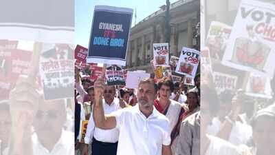 ‘Gyanesh, it’s done, bro, time to resign’: Rahul Gandhi as INDIA bloc march to EC stopped | India News