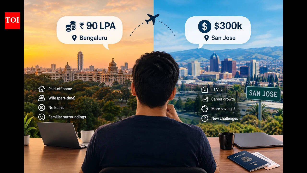 Rs 90 LPA in Bengaluru or $300k in San Jose: Redditor asks if it’s wiser to move to US on an L1 visa