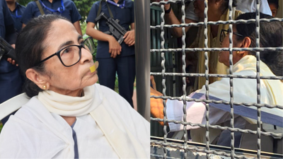‘Bigger than Emergency’: Band-aid over mouth, Mamata Banerjee detained in Delhi protest | India News