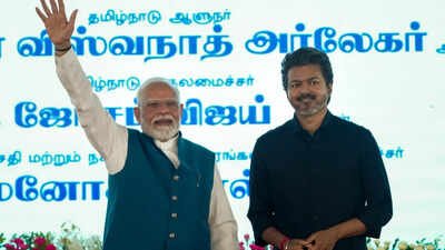 Narendra Modi: ‘Next PM Vijay 2029’: Placards trigger brief stir at PM Modi event in Chennai | India News