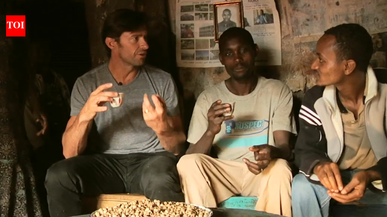 In 2009, Hugh Jackman met an Ethiopian coffee farmer who inspired a business; his Laughing Man Foundation later supported safer homes, healthcare and college scholarships for farming families
