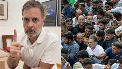 ‘Cannot beat us, threaten us, frighten us’: Rahul Gandhi thanks protesters after INDIA bloc march to SC | India News