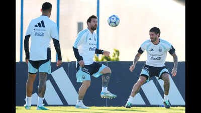 Lionel Messi Final Training Session: ‘Sure I’m gonna miss’: Inside Lionel Messi’s final training session with Argentina | Photos | Football News