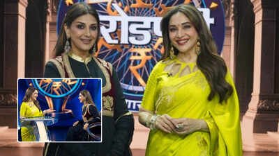 Madhuri Dixit: ‘He would be sitting under the table, crying’: Madhuri Dixit recalls a director breaking down during film shoots, says he once sat crying on a trolley mid-scene, Sonali Bendre asks, ‘are you serious?’ | Hindi Movie News