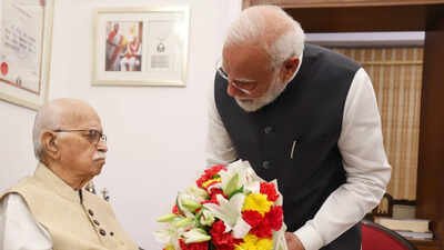 ‘Left lasting imprint’: PM Modi visits LK Advani on completing 25 years as head of govt | India News