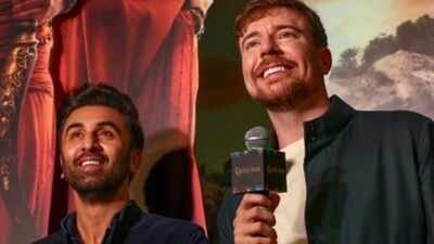 MrBeast shares photo with Ranbir Kapoor from ‘Ramayana’ promotions; says ‘Had an amazing trip to India’ | Hindi Movie News