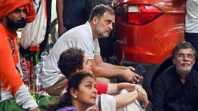 ‘No meeting request received from any party’: EC officials as Rahul, Priyanka refuse to leave ‘protest site’ | India News