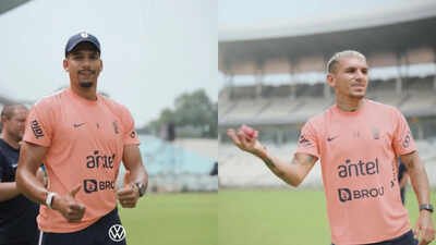 Watch: Two-time FIFA World Cup champion Uruguay play cricket at Eden Gardens ahead of Kolkata friendly | Football News